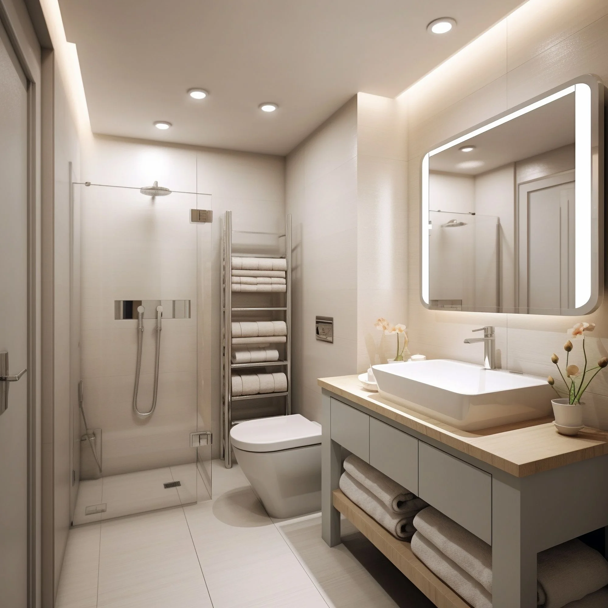 Fully remodeled modern bathroom with custom tile work in West Valley City, UT