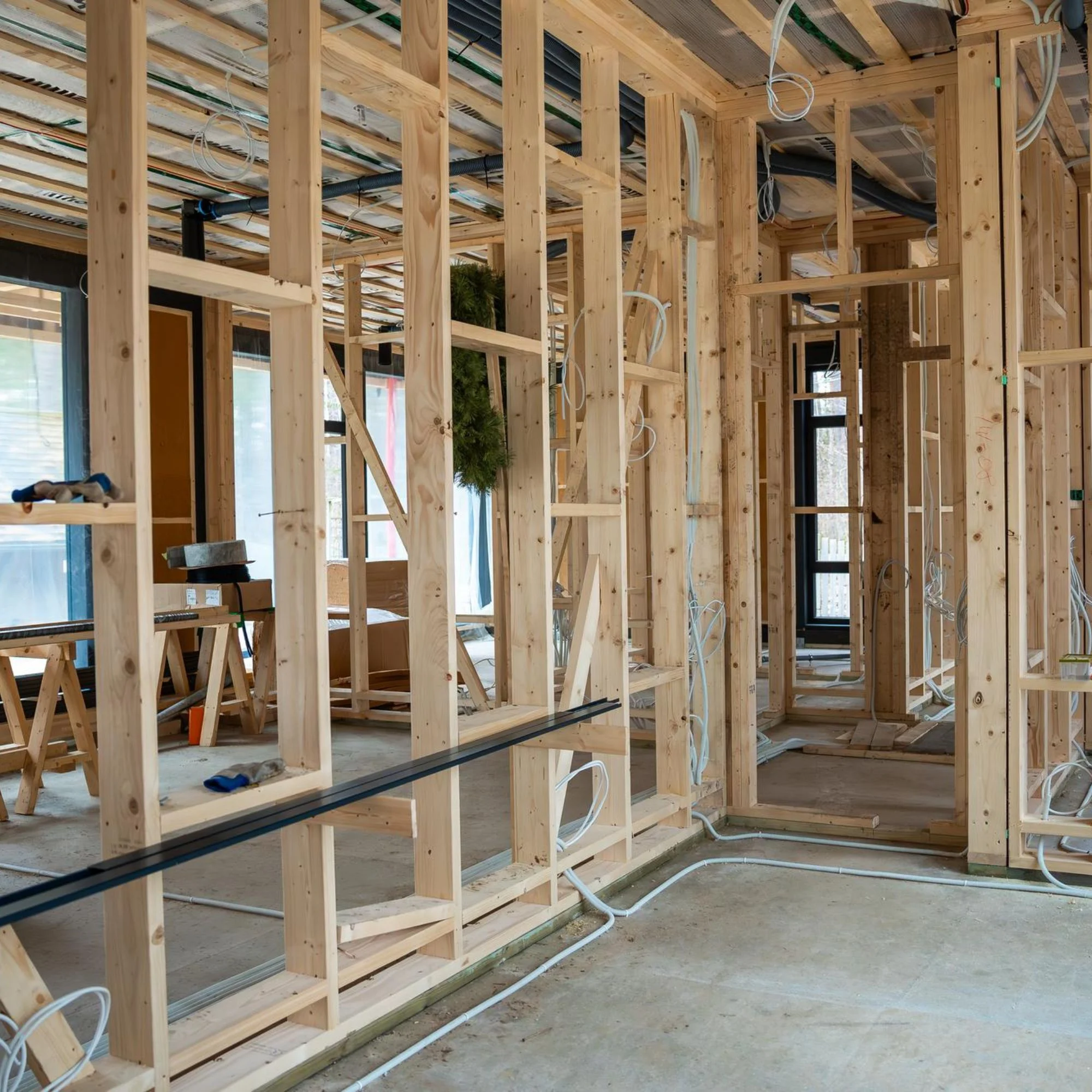 Wood framing installation on a residential project in West Valley City, UT